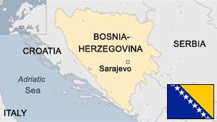 Map of Bosnia-Herzegovina