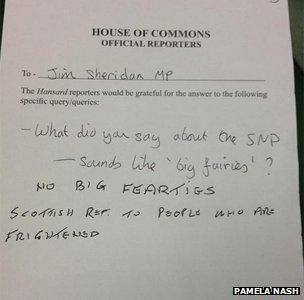 House of Commons 'Fearties' document