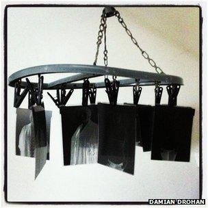 Negatives hanging to dry