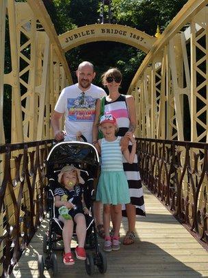 Family on Jubilee Bridge