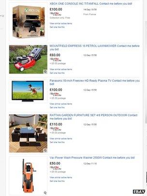 Ebay listings