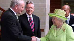 The Queen and Martin McGuinness shake hands in June 2012