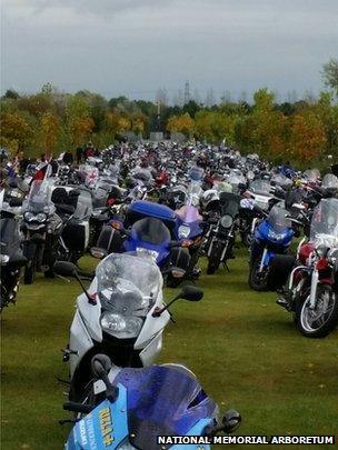 Motorbike service at National Memorial Arboretum