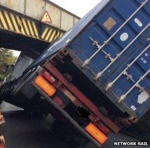 Lorry hit a bridge in North Walsham