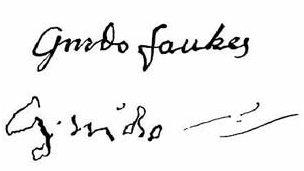 Fawkes's signature before and after torture