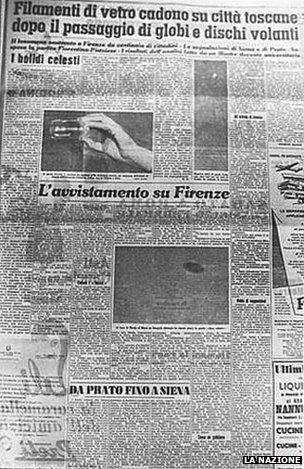 La Nazione had a photo of the UFO over Florence