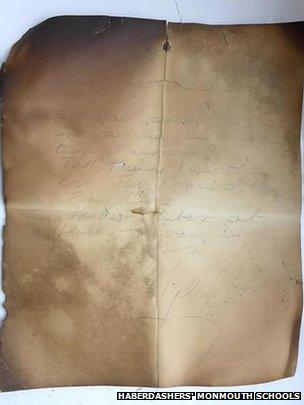 The letter found in the chimney