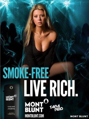 Tara Reid advertising Mont Blunt