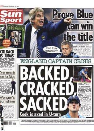 The Sun back page