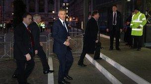 Tony Blair arriving at the Chilcot inquiry