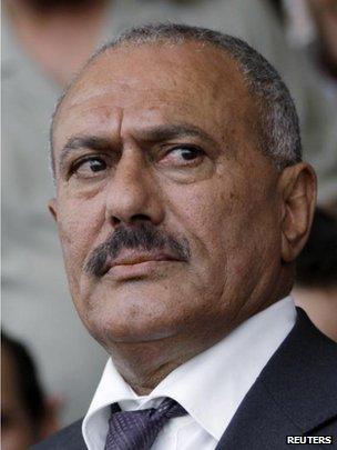 Former Yemen President Ali Abdullah Saleh appeared in Sanaa, Yemen, on 1 April 2011