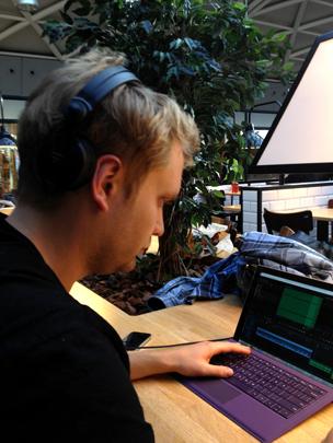 The Click programme being edited on a tablet at the airport