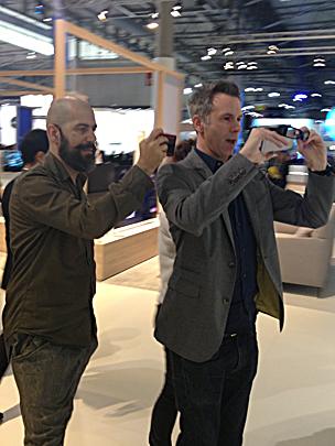 BBC Click team filming on mobile phones