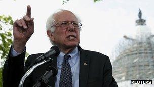 Bernie Sanders outside the Capitol