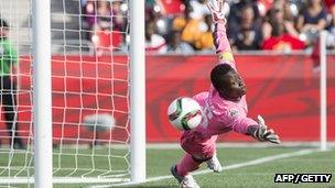 Ivory Coast goalkeeper Dominique Thiamale