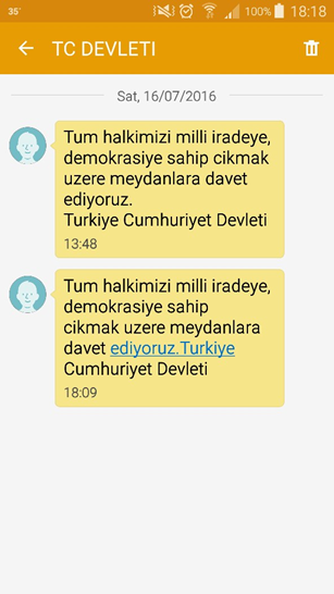 President Erdogan's text