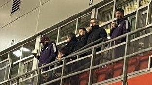 Manchester United boss Michael Carrick (right) and assistant Steve Holland (left) were at Leigh Sports Village to see the club's under-21 team