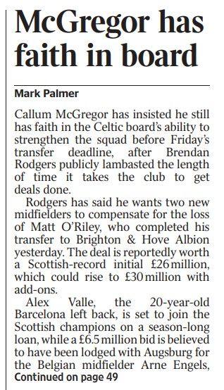 An excerpt from the back page of the Scottish edition of The Times on 260824