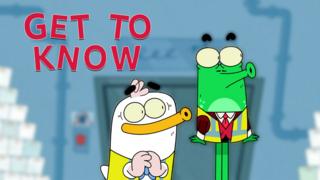 Image of Duck and Frog stood against a blurred background with the words 'Get To Know' next to it.