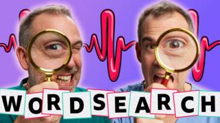 Image of Dr Chris and Dr Xand with magnifying glasses and the word word search underneath.