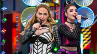 Six the Musical perform on Blue Peter.