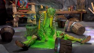 Seaweed has slop all over him