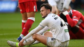 Liam Cullen during Swansea's draw with Middlesbrough