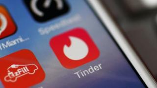 Tinder on a phone