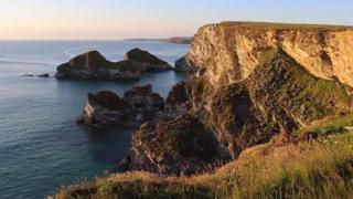 View of a cliff and headland over the sea