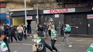 Celtic fans on the street