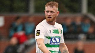 Brad Young in action for The New Saints