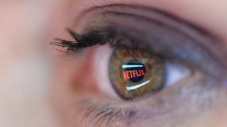 Netflix logo in eye