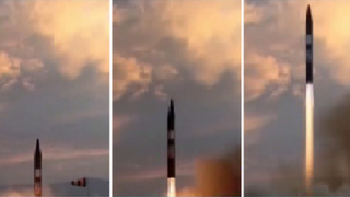 Composite image of missile test