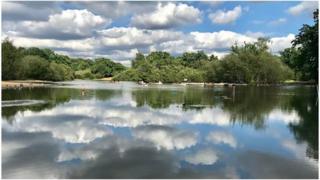 Lake and clouds