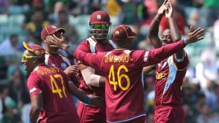 West Indies celebrate at The Oval