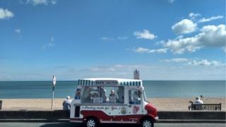 Ice-cream van next to the beach