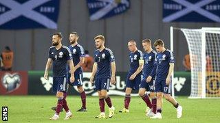 Scotland's players following defeat in Tblisi