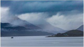 Rain clouds over Argyll and Bute