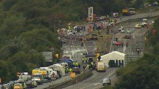 Plane crash site on A27 at Shoreham