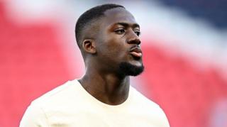 Ibrahima Konate at the Parc des Princes before Liverpool's Champions League quarter-final against PSG