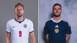A split image of Harry Kane and Andy Robertson