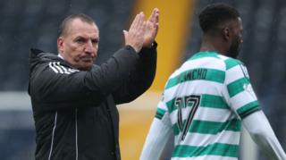 Celtic manager Brendan Rodgers and forward Kelechi Iheanacho