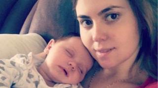 Alexandra Loredana with her baby Dominic