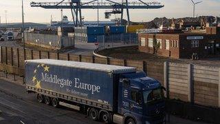 A lorry at Tilbury