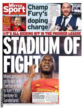 Thursday's Daily Mirror