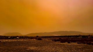 Orange sky over Alicante