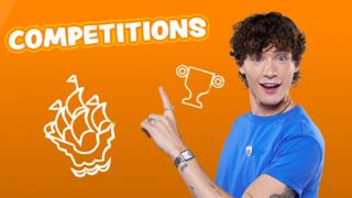 Joel points up to the word 'Competitions'.