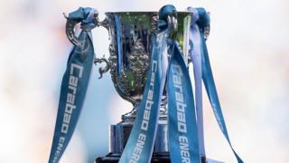 A close up picture of the EFL Cup trophy