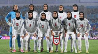 Islamic Republic of Iran players line up for a team photo prior to the AFC Women's Asian Cup Australia 2026 match on March 05