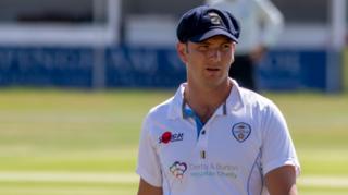 Dustin Melton in action for Derbyshire